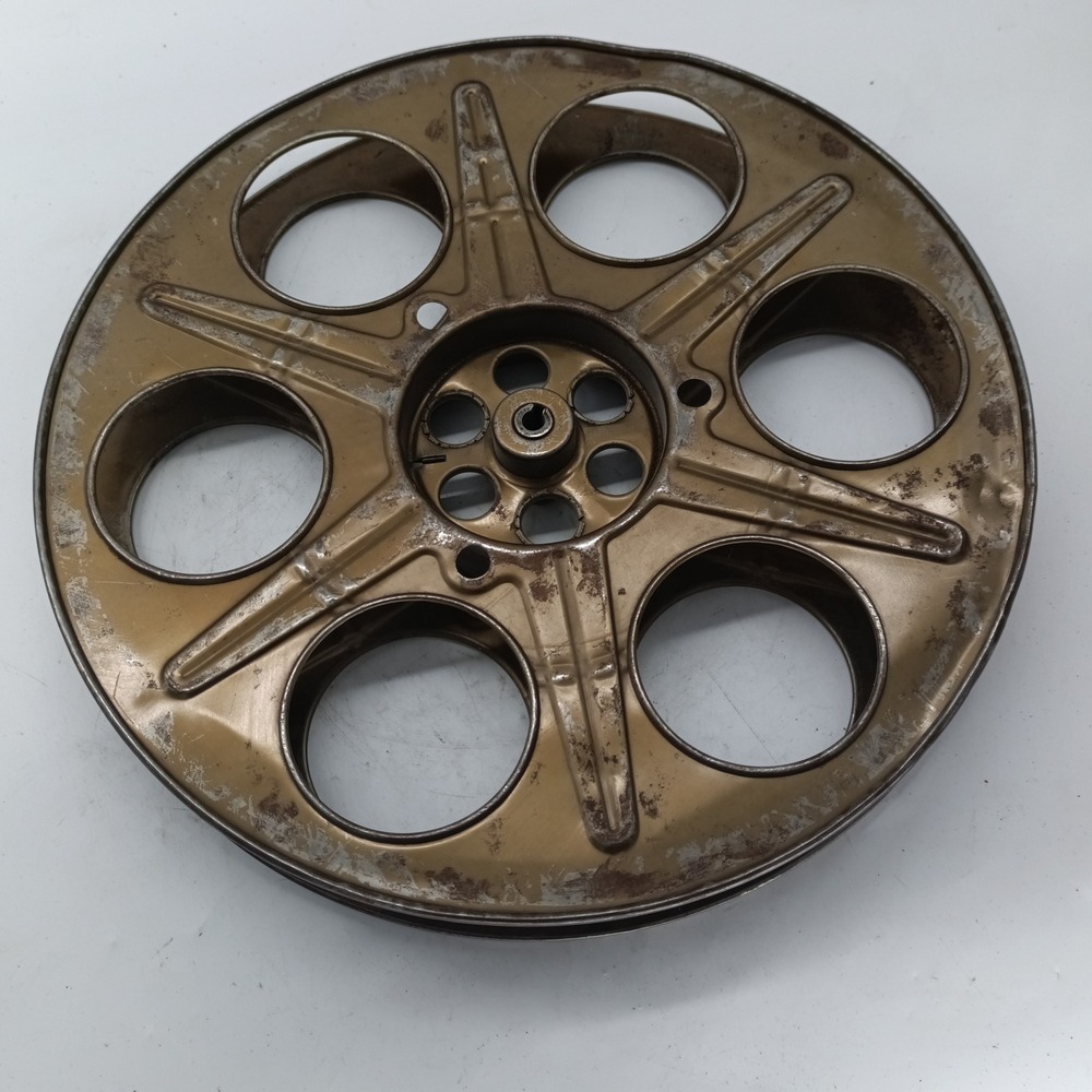Vintage 35mm Metal Studio Exchange Reel M-G-M Goldberg 1940s Gold Tone
